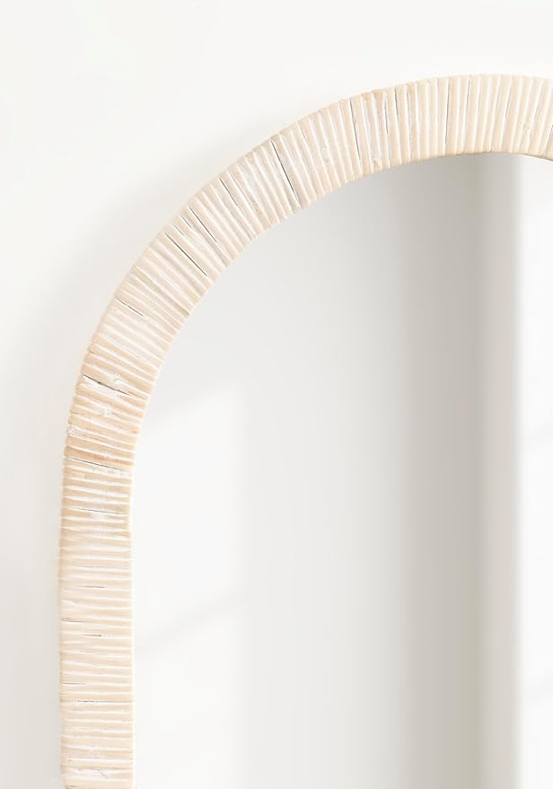 Kate and Laurel Rahfy Boho Arch Rattan Mirror