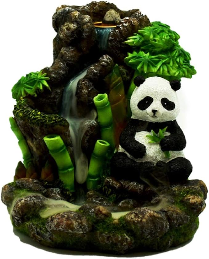 Fantasy Gifts 2975 Panda and Bamboo Incense Backflow Burner, 5 X 5 inches, Multicolor