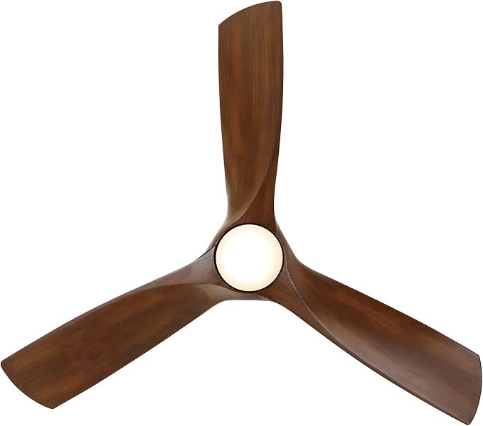 Modern Forms Zephyr 3 Blade 52 in. Indoor and Outdoor Smart Downrod Ceiling Fan with Remote Control - Integrated LED Selectable 4CCT 2700K-3000K-4000K-5000K - Matte Black/Distressed Koa