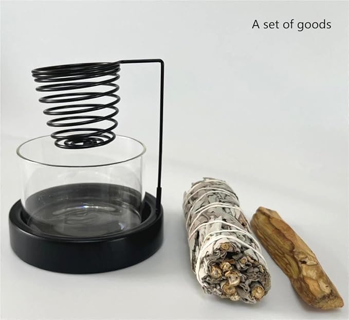 SWC20240616，Sage Smudge&Palo Santo Kit，General Holder Incense Holder for Burning Sage and Palo Santo，Healing Incense for Cleansing, Clear