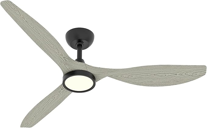 Roomratv Ceiling Fans with Lights and Remote Control,Quiet Noiseless Reversible DC Motor,6 Speeds,Timers, 3 CCT, Indoor Use, Plastic Blades,52 Inch White Oak Modern Ceiling Fan for Living Room