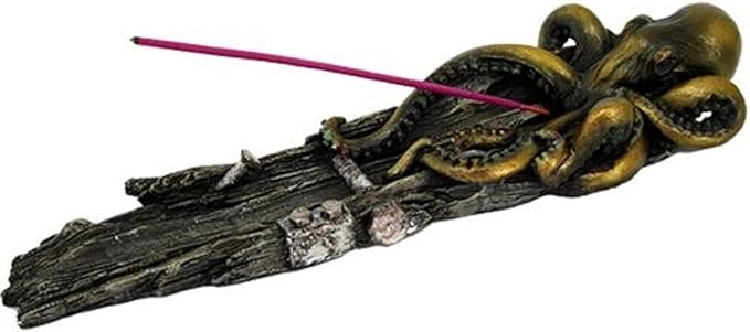 Pacific Giftware Decorative Octopus Shipwreck Collectible Incense Burner Holder 10.25 Inch L