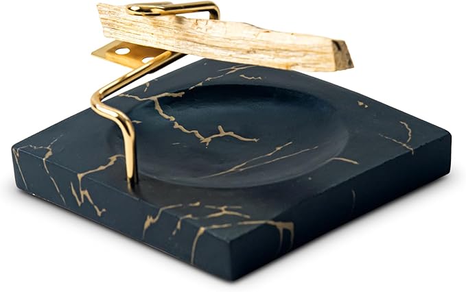 Marbling Resin Base Palo Santo Holder Removable Metal Holder for Palo Santo Sticks