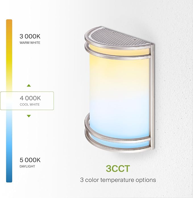 ASD Indoor LED Wall Sconce Lights - 10 Inch 15W Brushed Nickel Modern LED Wall Sconces Hardwired - ETL Dimmable 3000K 4000K 5000K Adjustable Sconce Light Fixture for Bedroom, Hallway, 4 Pack