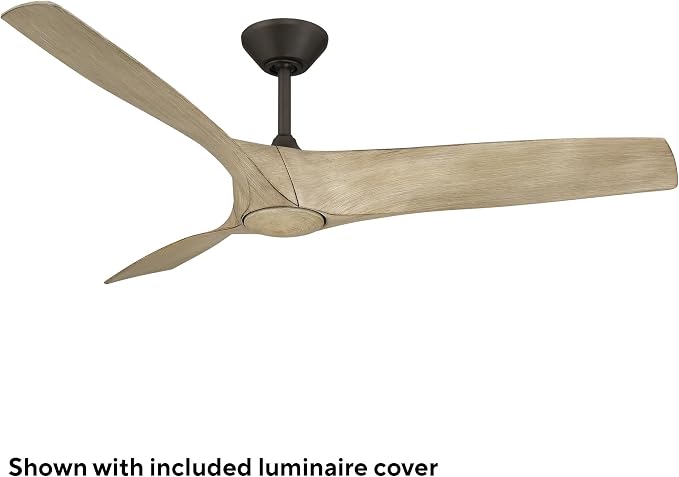 Modern Forms Zephyr 3 Blade 62 in. Indoor and Outdoor Smart Downrod Ceiling Fan with Remote Control - Integrated LED Selectable 4CCT 2700K-3000K-4000K-5000K - Bronze/White Oak