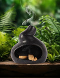 Handmade Ceramic Palo Santo Holder, Mini Ceramic Fireplace for sage, Ideal for Meditation and Altars – Durable Design for Sticks Burning, Unique Meditation Gift（Black）
