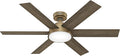 Hunter Donatella, Indoor, Ceiling Fan, Standard Mount, 52 inch, Luxe Gold | with LED Light and Remote Control, Quiet, 6 Blades, For Bedroom, Living Room, Kitchen, 51852