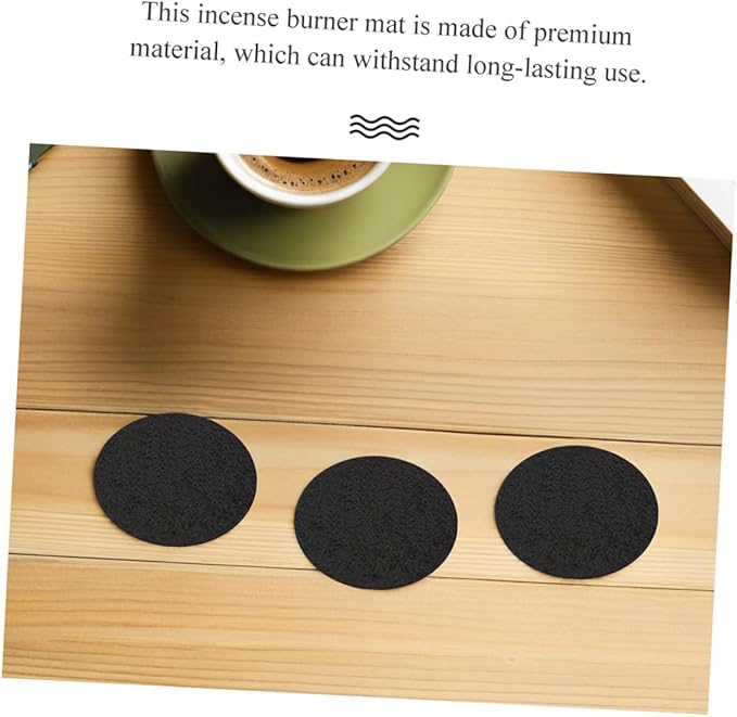 VILLCASE Incense Burner Catcher Pad, 3.3 inch Heat Resistant Mat for Incense Burners Fire Retardant Cotton with Aluminum Backing Ideal for Home Use