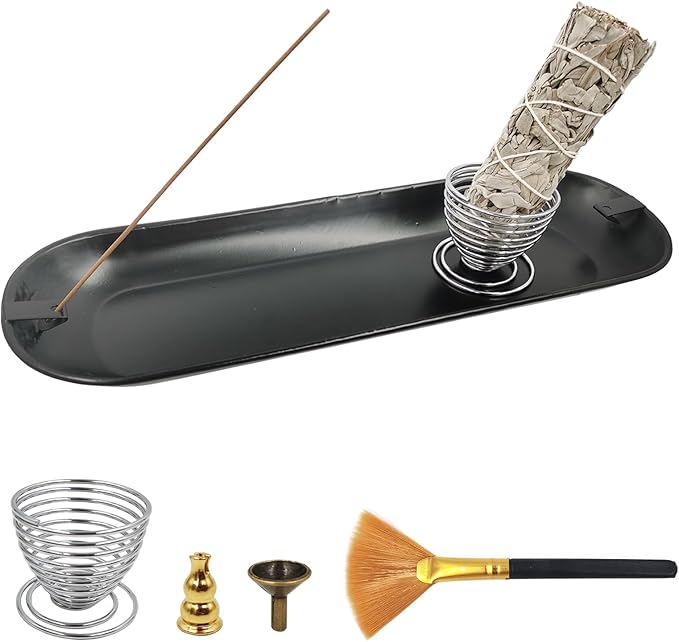 SLKIJDHFB Incense Stick Holder Palo Santo Holder, Sage Holder, Handmade Incense Burner Home Decor for Meditation Yoga Black