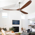 Haipeel Wood Ceiling Fans without Lights, 84 Inch Extra Large Ceiling Fan no Light with Remote, High CFM Indoor Outdoor Ceiling Fan no Light 3 Blade Propeller for Patio Farmhouse Garage, Silver&Walnut