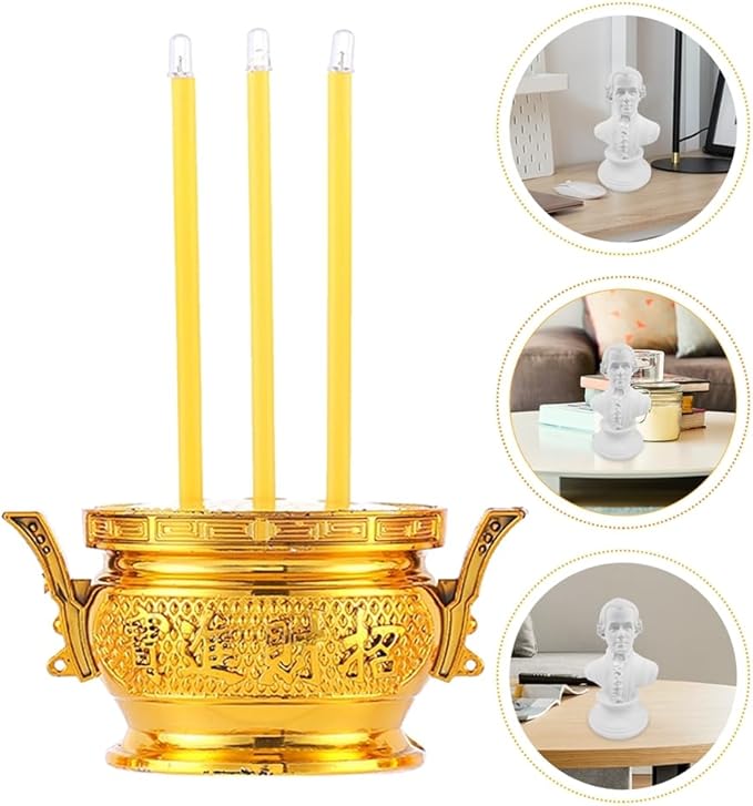 Zerodeko Led Electronic Incense Burner 5.51In Flameless Buddha Censer for Home D Cor and Meditation with Decorative Led Lighting