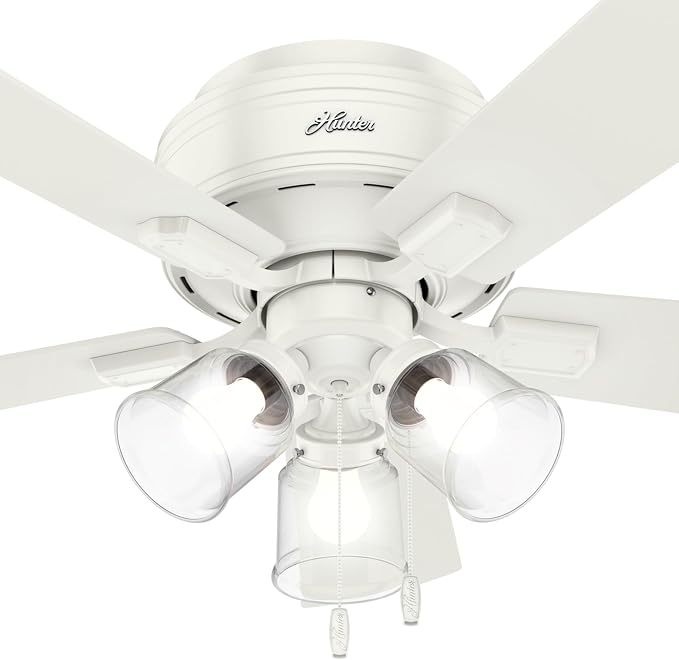 Hunter Crestfield, Indoor, Ceiling Fan, Quiet, 42 inch, Fresh White