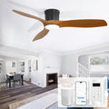 Sofucor 52 Inch Smart Ceiling Fan with Lights, Modern Low Profile Flush Mount Ceiling Fan with 6500CFM, Compatible with Alexa/Google/App, 3 Plastic Blade, Dimmable Timer Reversible DC Motor, ETL, ABS