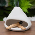 MOUGIGI Palo Santo Burner- Mini Zongzi ceramics chiminea for sage/sticks/sone, ceramics Incense Holder with ash catcher, aromatic meditation gifts for women anxiety relief, ceramic copalera home decor