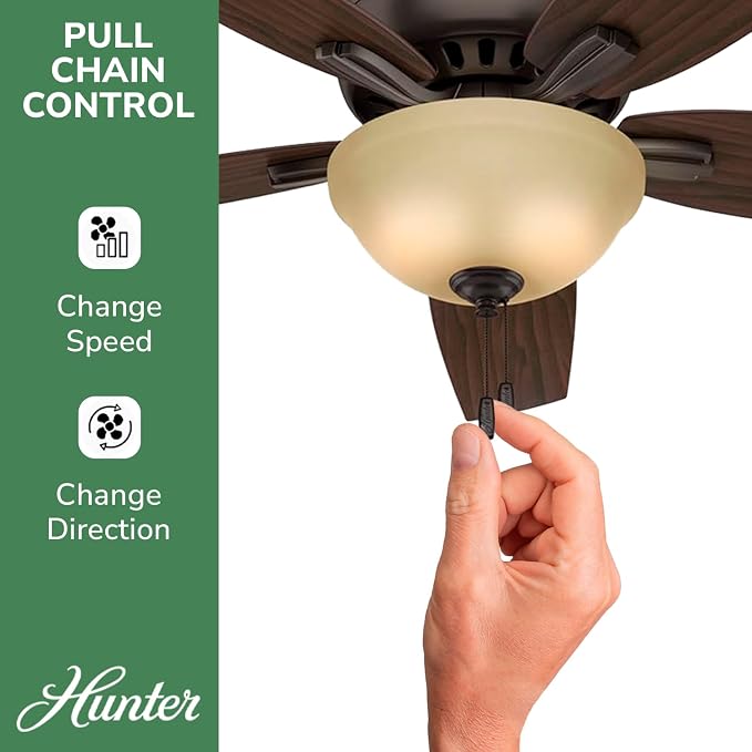 Hunter Newsome, Indoor, Ceiling Fan, Pull Chain, 52 inch, Premier Bronze