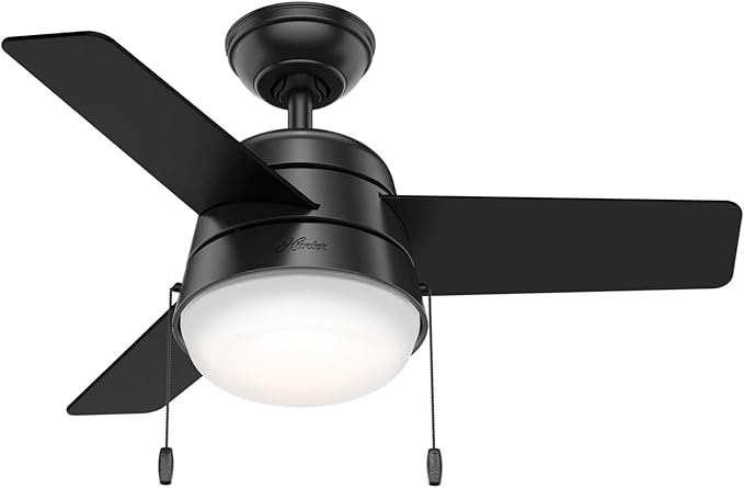 Hunter Aker, Indoor, Ceiling Fan, Modern, Small, 36 inch, Matte Black
