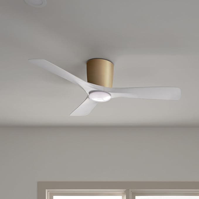 Kichler Volos 48” Indoor Ceiling Fan with LED Light and Wall Control in Champagne Bronze, Contemporary Ceiling Fan with Light, 300032CPZ
