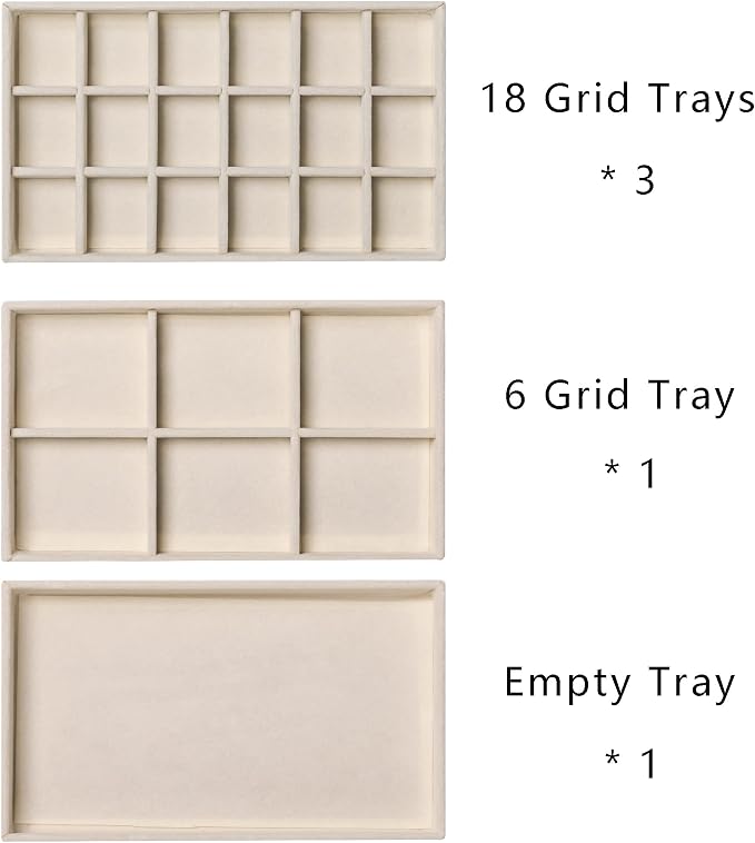 Frebeauty Acrylic Jewelry Box for Earring,Jewelry Organizer with 5 Drawers | 61 Jewelry Storage Grid for Rings Stud Bracelet,Transparent Appearance,Earring Holder Organizer for Women,Velvet Lining