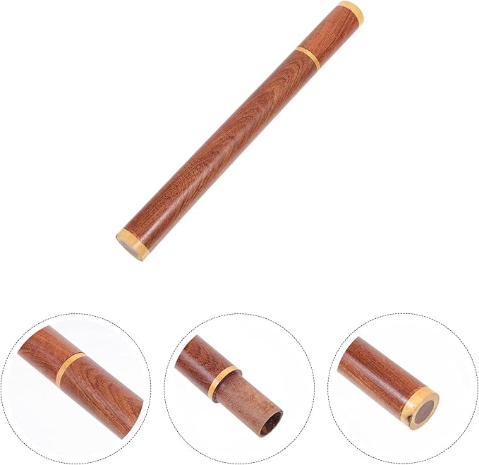 ARTIBETTER Wooden Incense Holder Tube with Lid 9.44X6.92X0.86In Smooth Natural Aromatherapy Storage Compact Incense Stick Holder for Home Decor Meditation