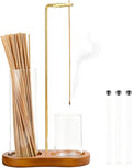 2 in 1 Incense Holder with Dual Glass Ash Catchers and 3PCS Storage Tubes, Incense Burner for Incense Sticks, Incense Stick Holder
