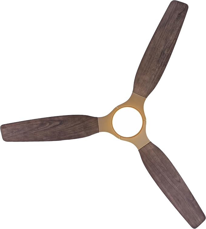 56 Inch Solid Wood Ceiling Fans with Lights and Remote, Modern Sleek Luxury Gold Ceiling Fan, 3CCT, 6-Speeds DC Motor for Indoor Living Room/Bedroom/Farmhouse/Gazebo Spaces, Wutong Wood