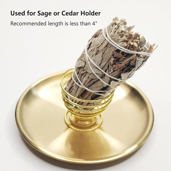 5 in1Incense Burner,Palo Santo Holder,Sage Holder, Incense Holder with Ash Catcher for Incense Sticks,Coil Incense,Incense Cones in Devotional Area, Yoga, Meditation Room Home Décor