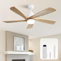 Sofucor Ceiling Fan with Lights and Remote, 52 Inch Modern Wood Ceiling Fan for Indoor Farmhouse Bedroom Living Room Outdoor Patio Porch (Natural Wood, 52 IN)