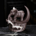 YYW Elephant Backflow Incense Burner Holder Waterfall Incense Cones Burner with 20 Incense Cones,30 Incense Stick,1 Tweezer,1 Mat Gift for Aromatherapy Ornament Home Decor (Small Size)