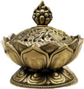 1 Pc Bronze Color Classic Lotus Incense Burner,Mini Lotus Cone Incenses Holder,Incense Burner Holder,Mini Vintage Lotus Flower Shaped Incense Holder,for Stick and Cone Incense