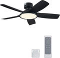 VONLUCE 42 Inch Ceiling Fan with Lights, Quick Install Ceiling Fan and Remote, 6-Speeds Noiseless Reversible DC Motor, 3CCT, Modern Ceiling Fan for Bedroom Living Room Kitchen, Black
