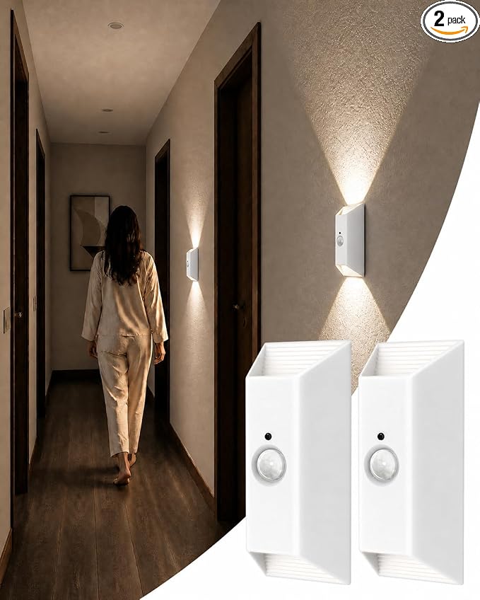 EZVALO Motion Sensor Wall Light with Remote Control, Wireless Wall Lamp, 3 Color Temps, Dimmable, Magnetic, LED Indoor Rechargeable Wall Sconce, 4000mAh, for Hallway, Stair, Bedroom, Renters