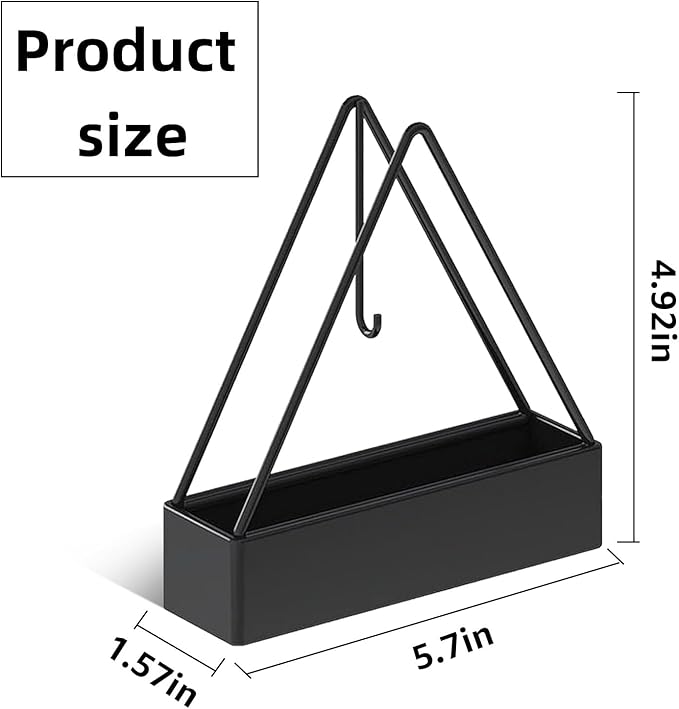 2 Pcs Black Iron Mosquito Coil Holder Full Metal Triangular Hanging Coil Tray Ash Catcher Fireproof Material Incense Holder Outdoor Home Garden Decor for Bar Courtyard Office Desktop (Black)