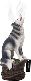 Hosley Incense Burner, Cone Incense Holder, Resin Wolf Décor 12 Inch Height, Aromatic Ambiance, Ideal for Home Décor, Office, Living Room, Spa, Meditation Space, Unique Gift for Wild Lovers