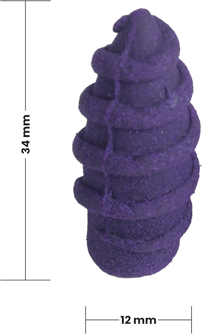 Backflow Natural Incense Waterfall Cones Unique Shape for Backflow Incense for Prayer, Meditation, Relaxation Burner Holder (25 pcs) (Lavender, Screw)