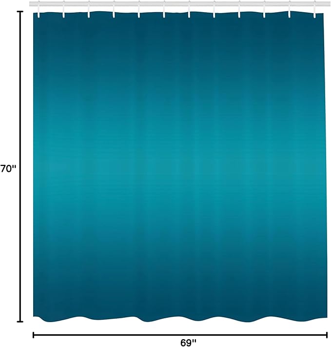 Ambesonne Ombre Shower Curtain, Deep Blue Tropical Ocean Exotic Lands Inspired Design Modern Digital Print, Cloth Fabric Bathroom Decor Set with Hooks, 69" W x 70" L, Petrol Blue
