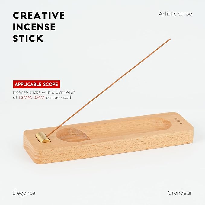 Incense Holder for Burning Palo Santo & Sage Sticks (Standard, Wooden Palo Santo and Sage Burner)