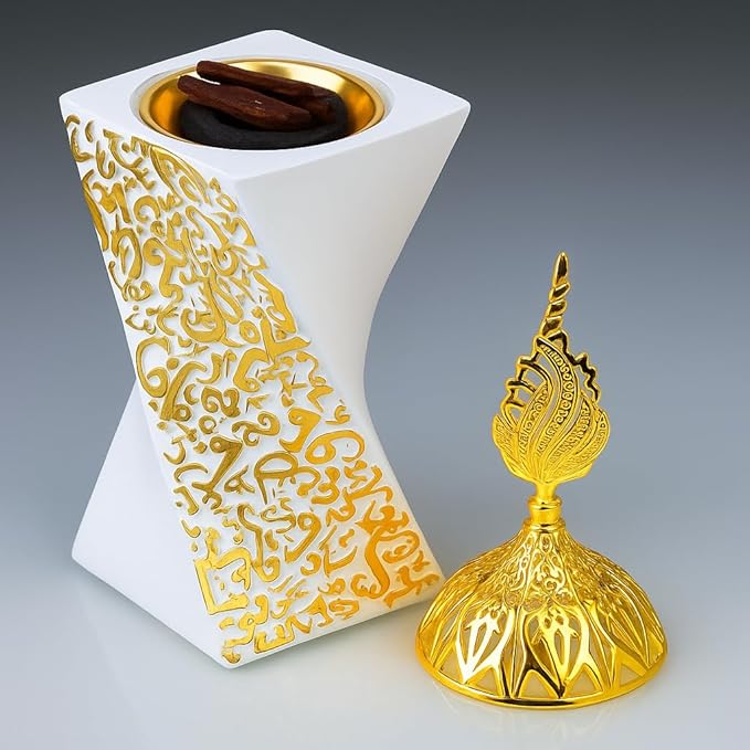 Charcoal Incense Burner, Frankincense Resin Incense Burner, Incense Burner for Yoga, Spa Aromatherapy，Office & Home Decor Gifts Bakhoor Burner (8.26 inch / 21 cm Height)