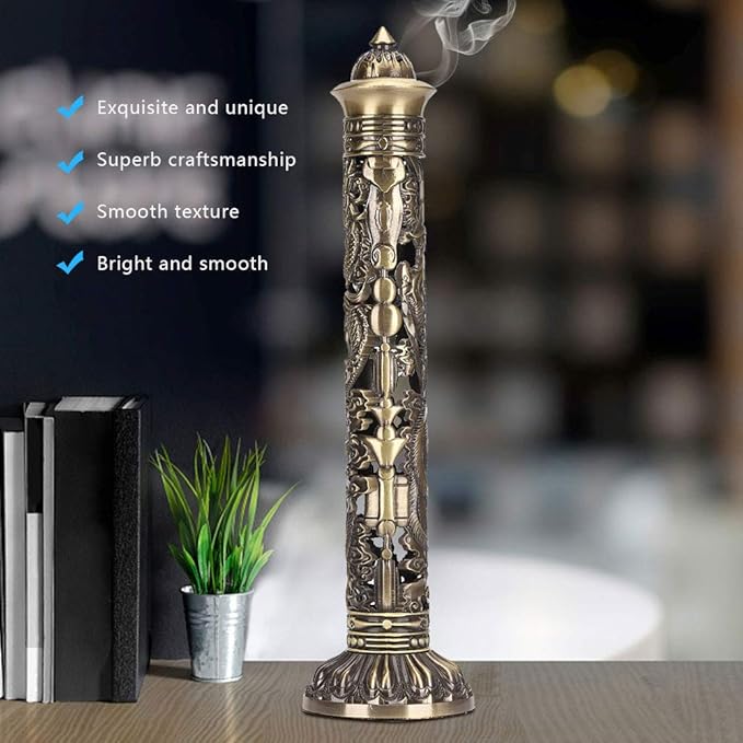 Incense Tower Holder, Retro Vertical Stick Incense Holder, Soapstone Incense Stick Burnerly, Suitable for Use in Homes, Tearooms, Etc