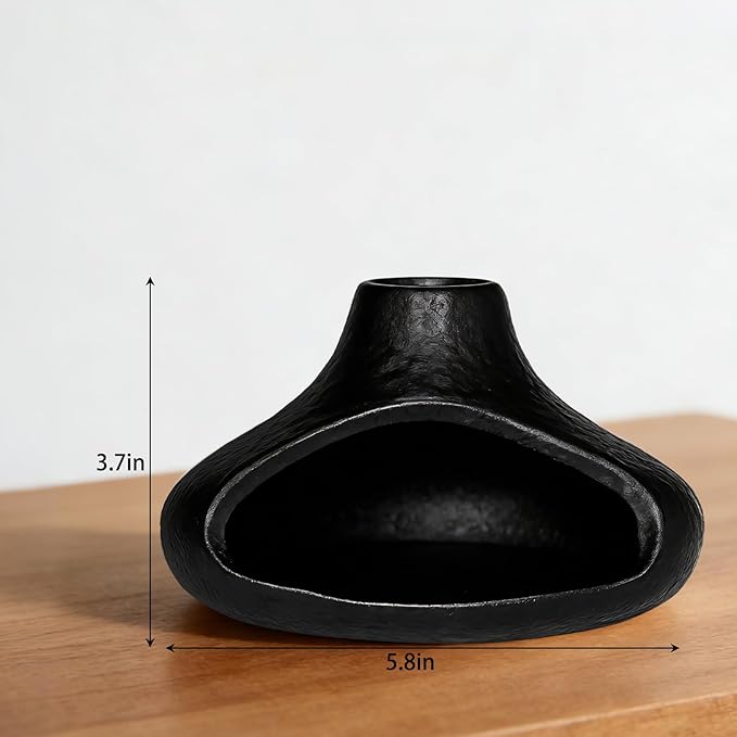 Ceramic Palo Santo Holder with Mini Chimney, Ash Catcher Incense Holder for Palo Santo Sticks, Sage Bundles, Incense Cones, Fireplace Style Smudge Bowl for Meditation, Yoga Home Decor(Black)
