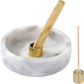 Palo Santo Holder, Natural Marble Incense Burner for Palo Santo Sticks, Handmade Stick Incense Holder Ideal for Smudging, Incense Burning, Decoration (Natural White&Grey)