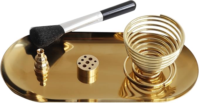 5 in1Incense Burner,Palo Santo Holder,Sage Holder, Incense Holder with Ash Catcher for Incense Sticks,Coil Incense,Incense Cones in Devotional Area, Yoga, Meditation Room Home Décor (Oval)