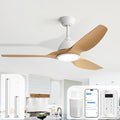 Sofucor 52 Inch Smart Ceiling Fan with Light, Modern Ceiling Fan with 3 Plastic Blade, Quiet, Dimmable, Compatible with Alexa/Google/App, 6 Speeds 7000CFM, Timer Quiet Reversible DC Motor, Log-color