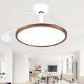42 Inch Retractable Ceiling Fan with Lights, Fandelier Ceiling Fan for Bedroom Living Room Dinning Room, Chandelier with Fan 6 Speed, 3 Color Temperature, Reversible DC Motor-White