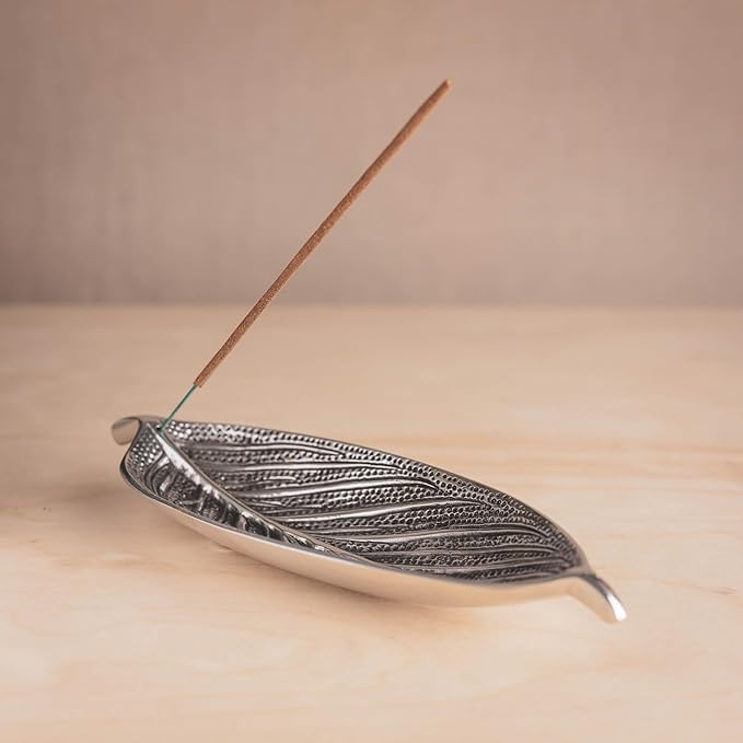 Triloka Large Recycled Aluminum Leaf Incense Holder