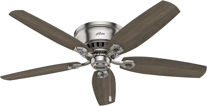 Hunter Builder, Indoor, Ceiling Fan, Pull Chain, 52 inch, Brushed Nickel