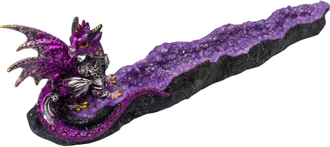 Kheops International Purple Dragon on Geode Incense Holder