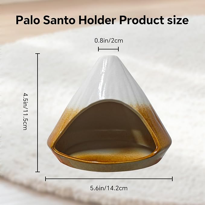 Palo Santo Holder， Incense Holder, Mini Chimney Incense Burner, Suitable for Palo Santo Sticks, Cone Incense, Candles, and Sage Smudging， an Ideal Choice for Yoga Meditation and Altar Decoration