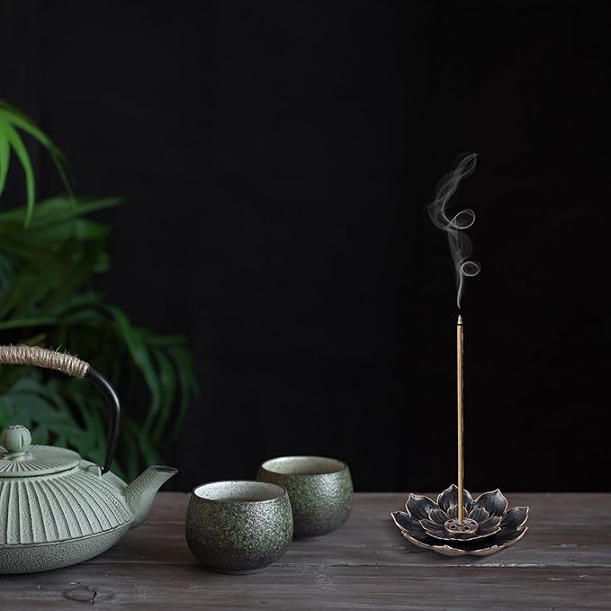 60 Pcs Lotus Incense Holder for Stick Bulk 2.28 inches Incense Burner Ash Catcher Cone Holder Indian Return Gifts for Diwali Pooja Home Fragrance Yoga SPA Sauna Bedroom