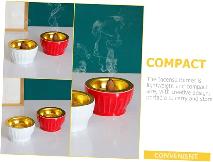 Zerodeko 2pcs Witchy Decorative Incense Stove Powder Incense Burner Home Table Decorative Ornament