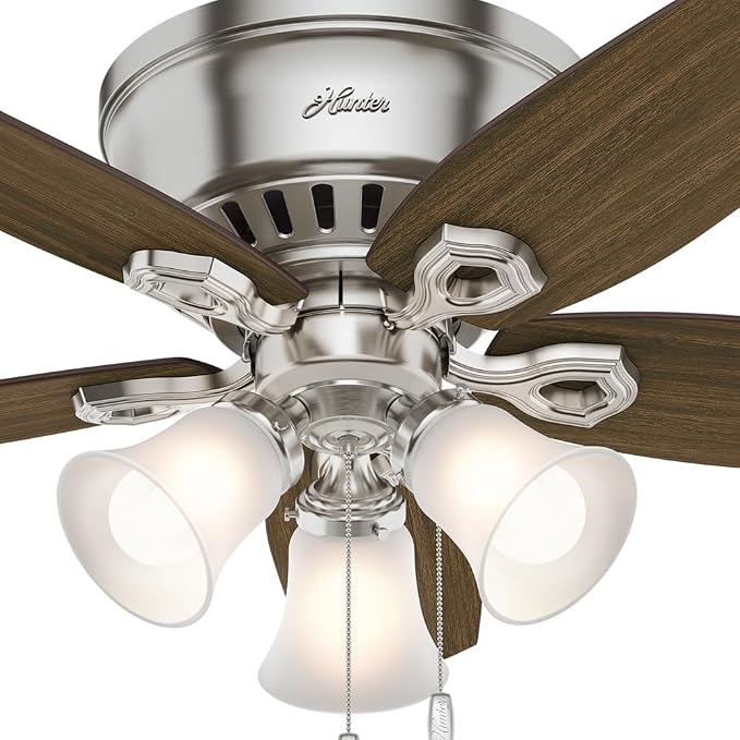 Hunter Builder, Indoor, Ceiling Fan, Pull Chain, 42 inch, Brushed Nickel